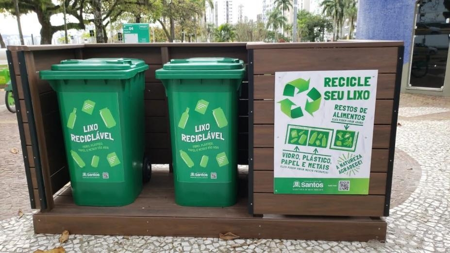 Santos ganha mais 20 conjuntos de lixeiras para orgânicos e recicláveis | Jornal da Orla