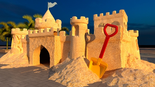Orla de PG ganha Espaço Kids em formato de castelo de areia gigante