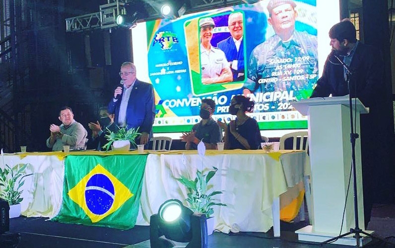 Em clima de desfile militar, PRTB oficializa Marcelo Coelho como candidato a prefeito
