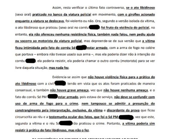 Em denúncia de estupro, juiz militar coloca culpa na vítima