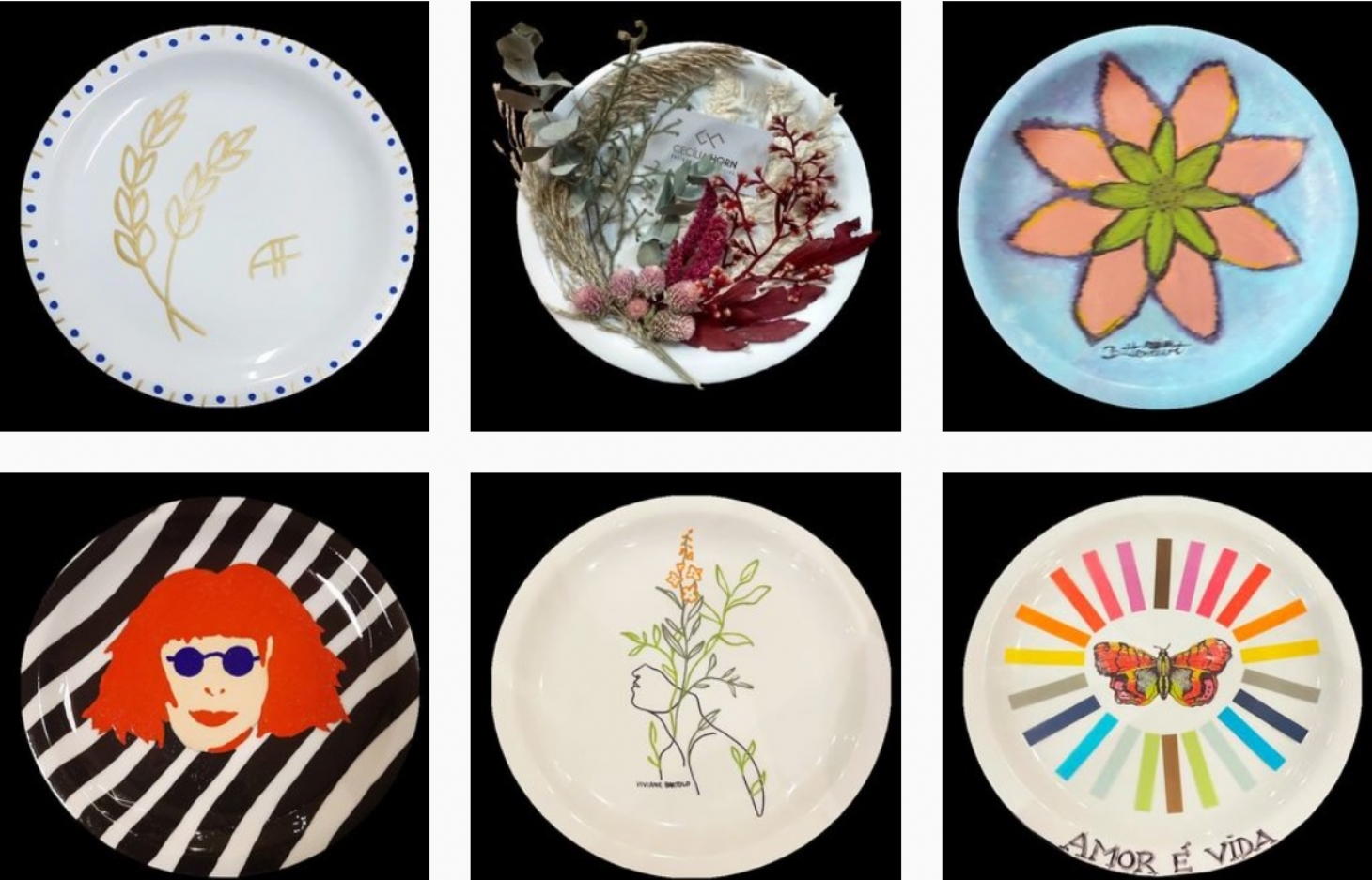 Exposição de pratos personalizados em Santos ajuda campanha contra a fome