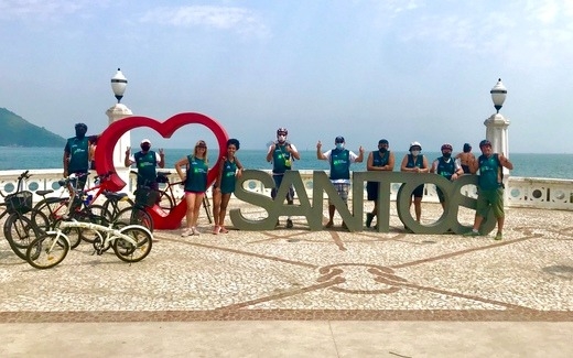 Passeio ciclístico e cultural mostra belezas da orla de Santos